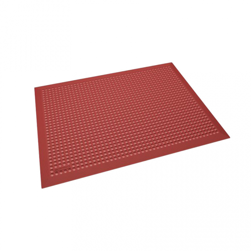 Tapis Agroalimentaires Tapis individuel antidérapant cuisine professionnelle avec bordure - 138 - 458 Skystep Red